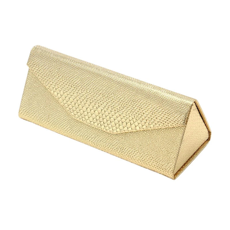 Triangle Folding Glasses Case | Plaid Snakeskin Sunglasses Box