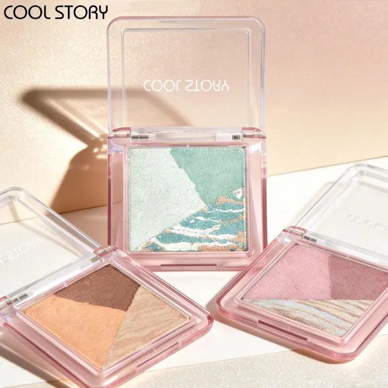 3-Color Eyeshadow Palette | Pearl Shimmer & Diamond Glitter