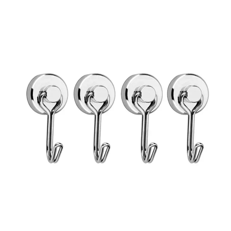 No Drill Wall Hook Heavy Duty 50kg Magnetic Hooks Black Rustproof Industrial Strength for Kitchen Room Suction Cup Storage Peaceful Pleasures Health and Wellness Bright silver 8PCS