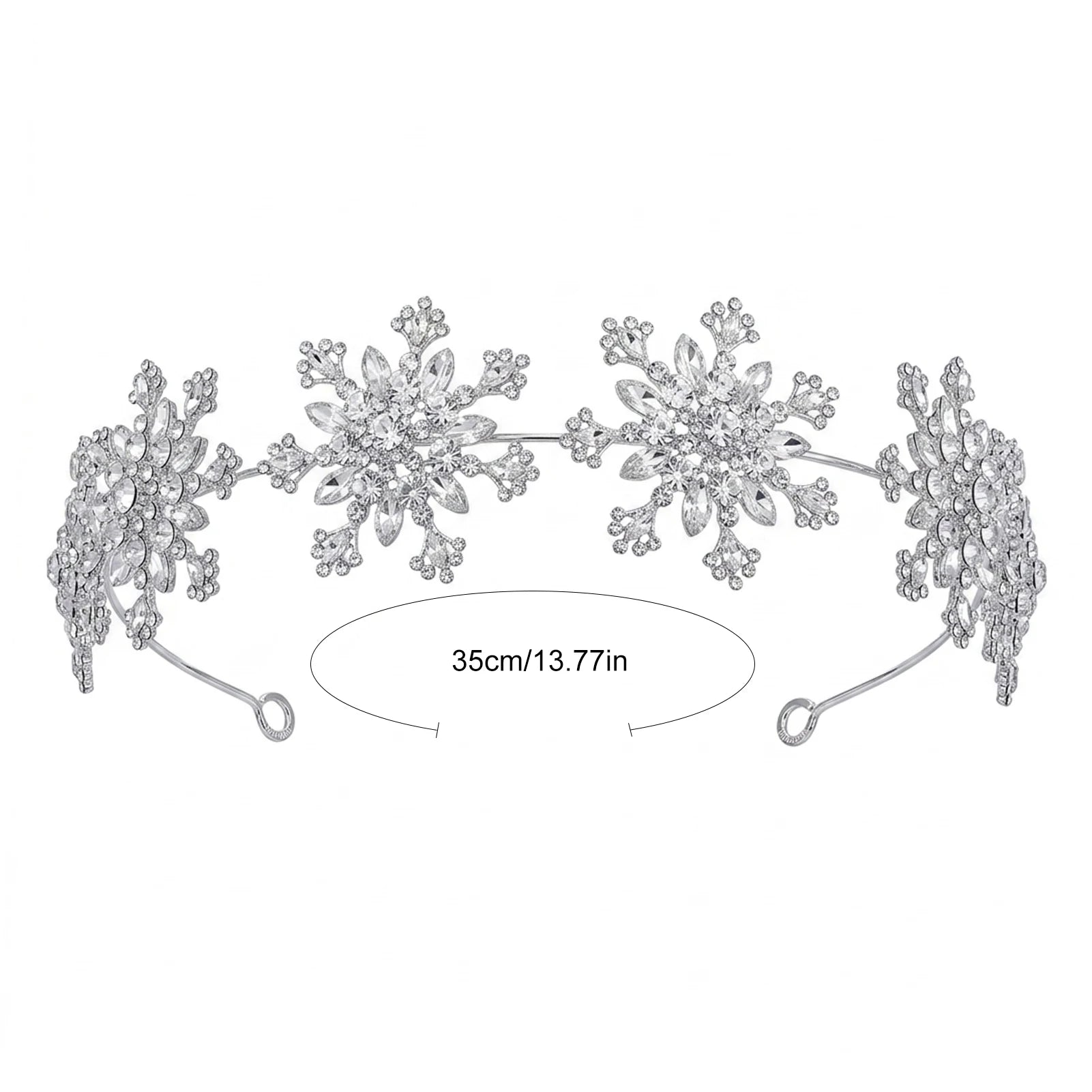 Bridal Rhinestone Hairband Korean Style Snowflake Hair Accessory for Wedding Updo Peaceful Pleasures Health and Wellness