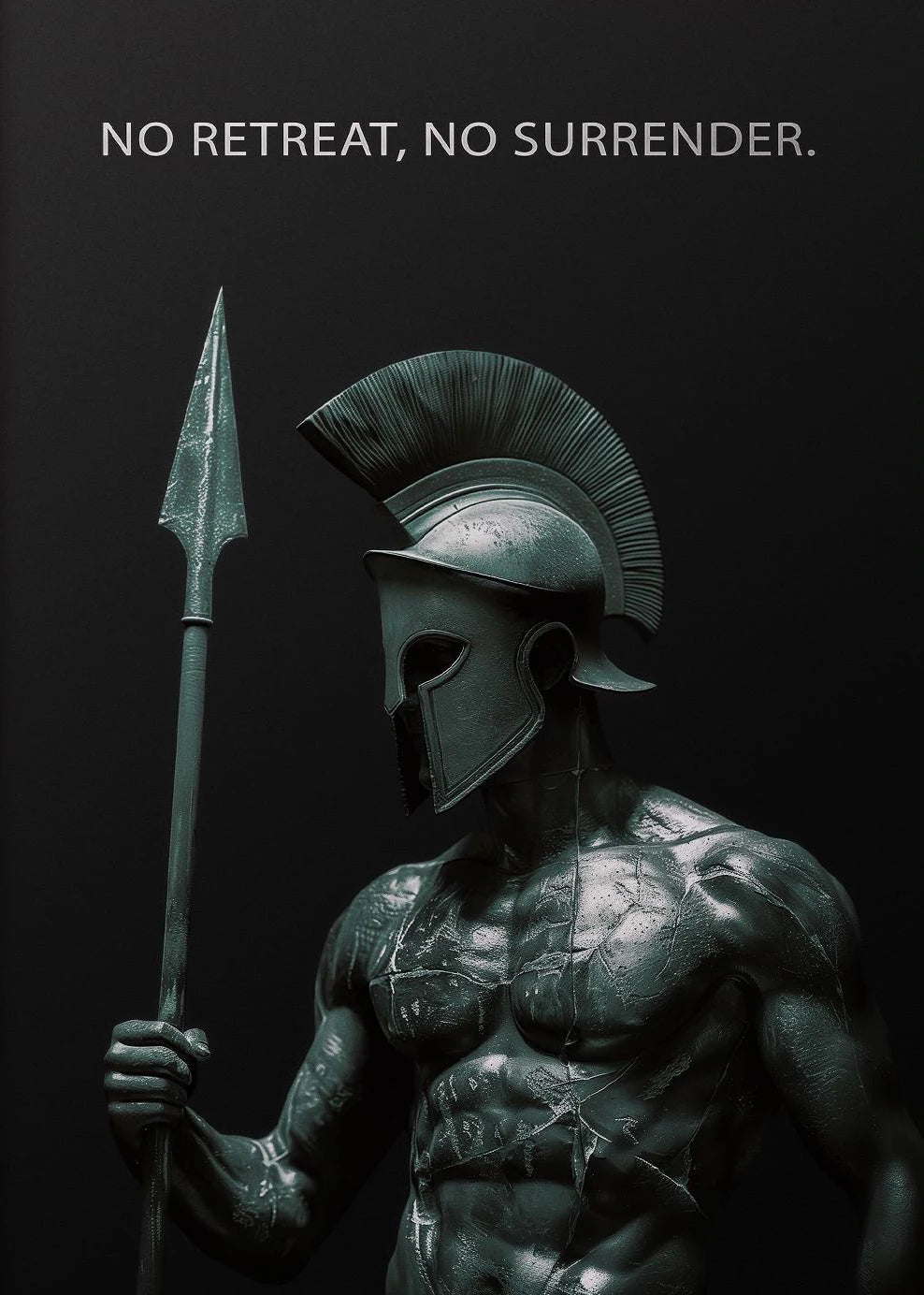 Alexander the Great Quote Motivational Wall Art Spartan Warrior Canvas Ancient Greek Poster Bronze Statue Sculpture Room Decor Peaceful Pleasures Health and Wellness