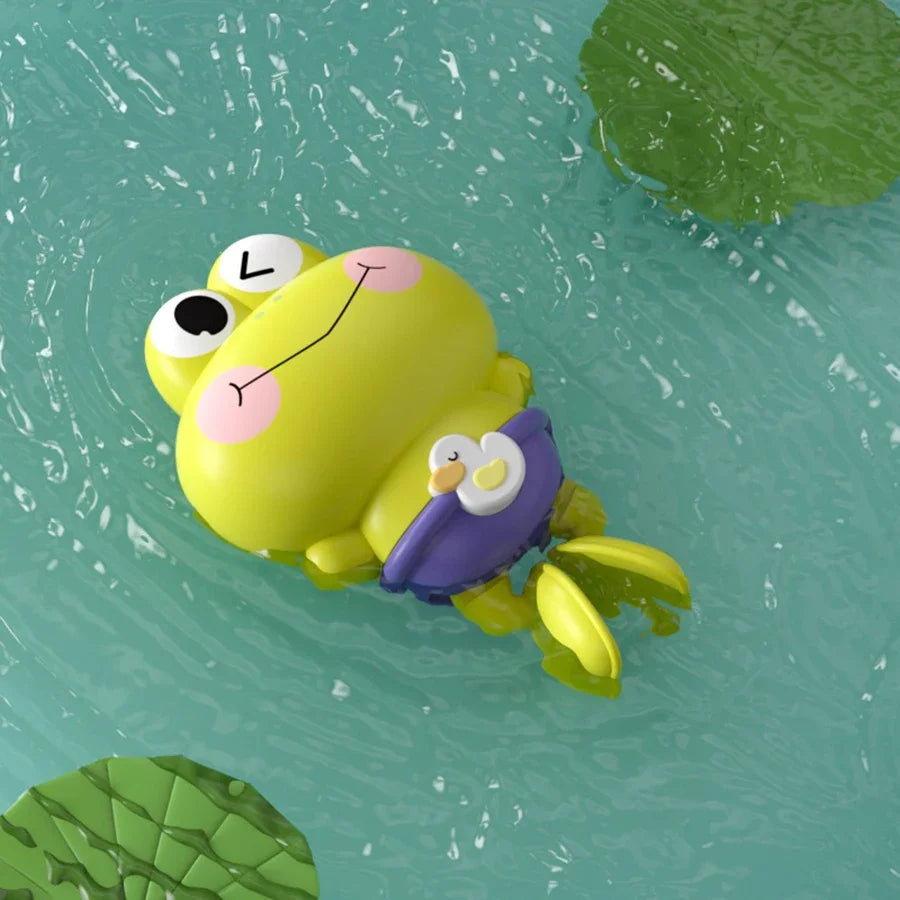 Wind-Up Frog Bath Toys – Floating Clockwork Swimming Frogs