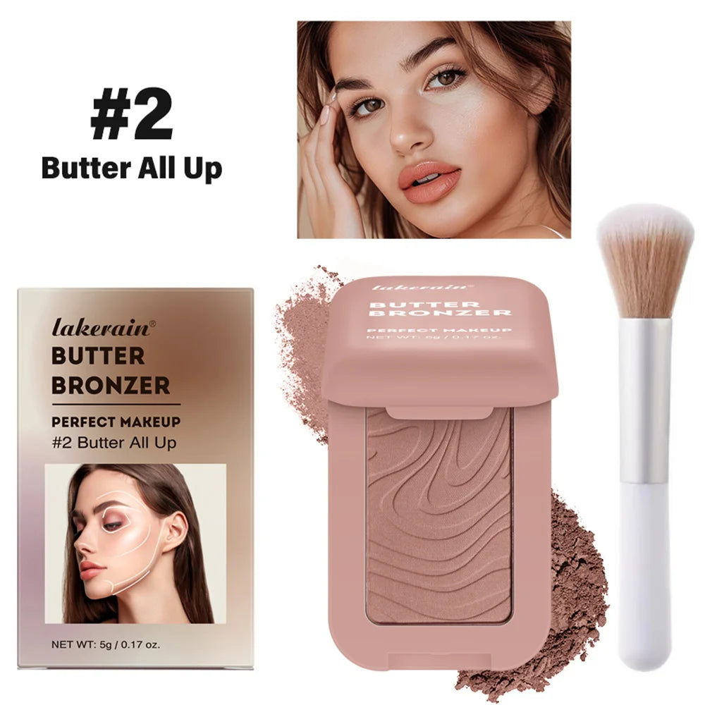 Bronzer Blush Highlights Palette&Brush Makeup Contour Sticks Cosmetics Contouring for Face Shading Palette Powder Peaceful Pleasures Health and Wellness Color2