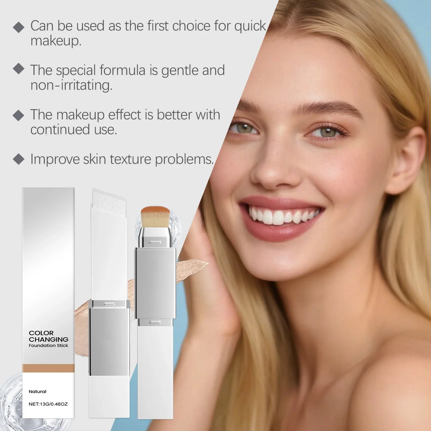 2-in-1 Color-Changing Foundation Stick | Matte Natural Finish