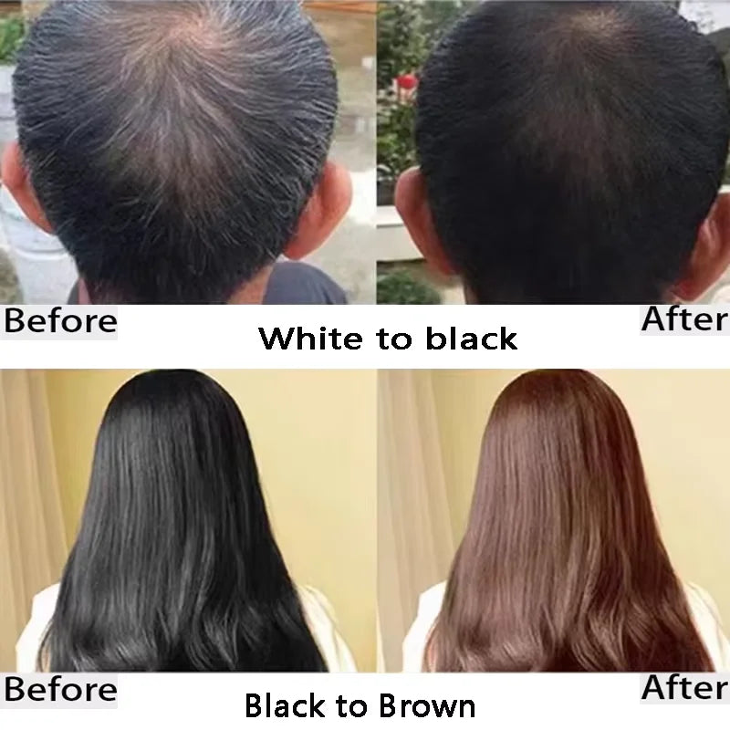 Natural Herbal Hair Dye Shampoo 3-in-1 | Gray to Dark Brown & Black Peaceful Pleasures Health and Wellness