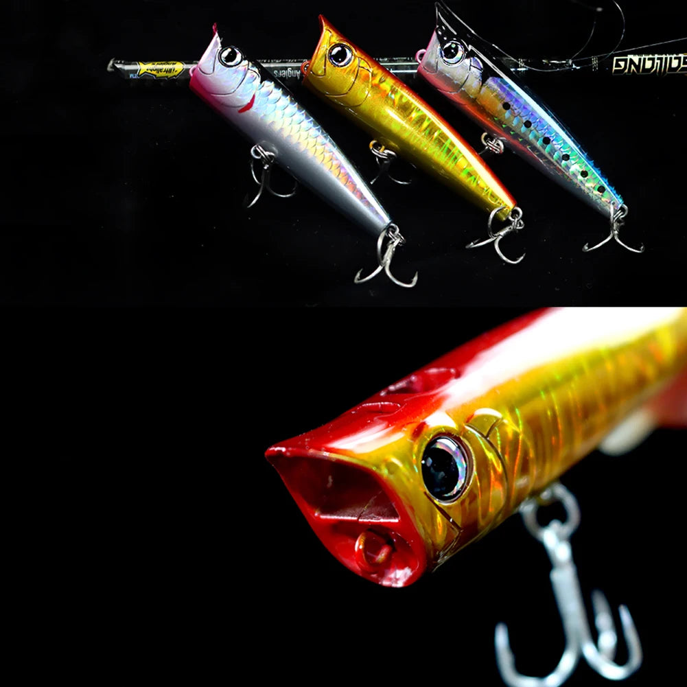 90mm 15g Popper Fishing Lure — 3D Eyes Floating Swimbait Fishing Lures Peaceful Pleasures Health and Wellness
