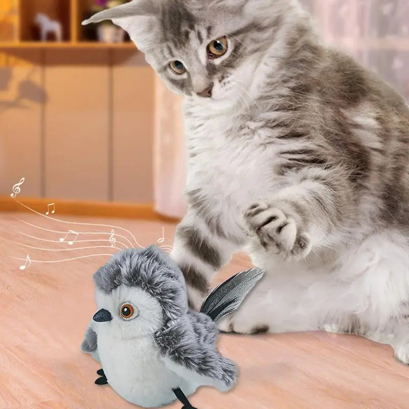 Chirping Bird Cat Toy – Touch Activated Sound & Feather Interactive Cat Toy Peaceful Pleasures Health and Wellness