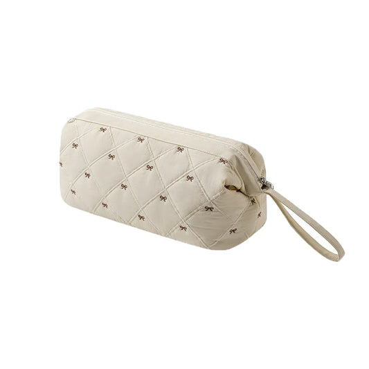 Bowknot Hair Dryer Storage Bag – Dustproof Travel Organizer Hair Tool Storage Bag Oasis Select Beige S