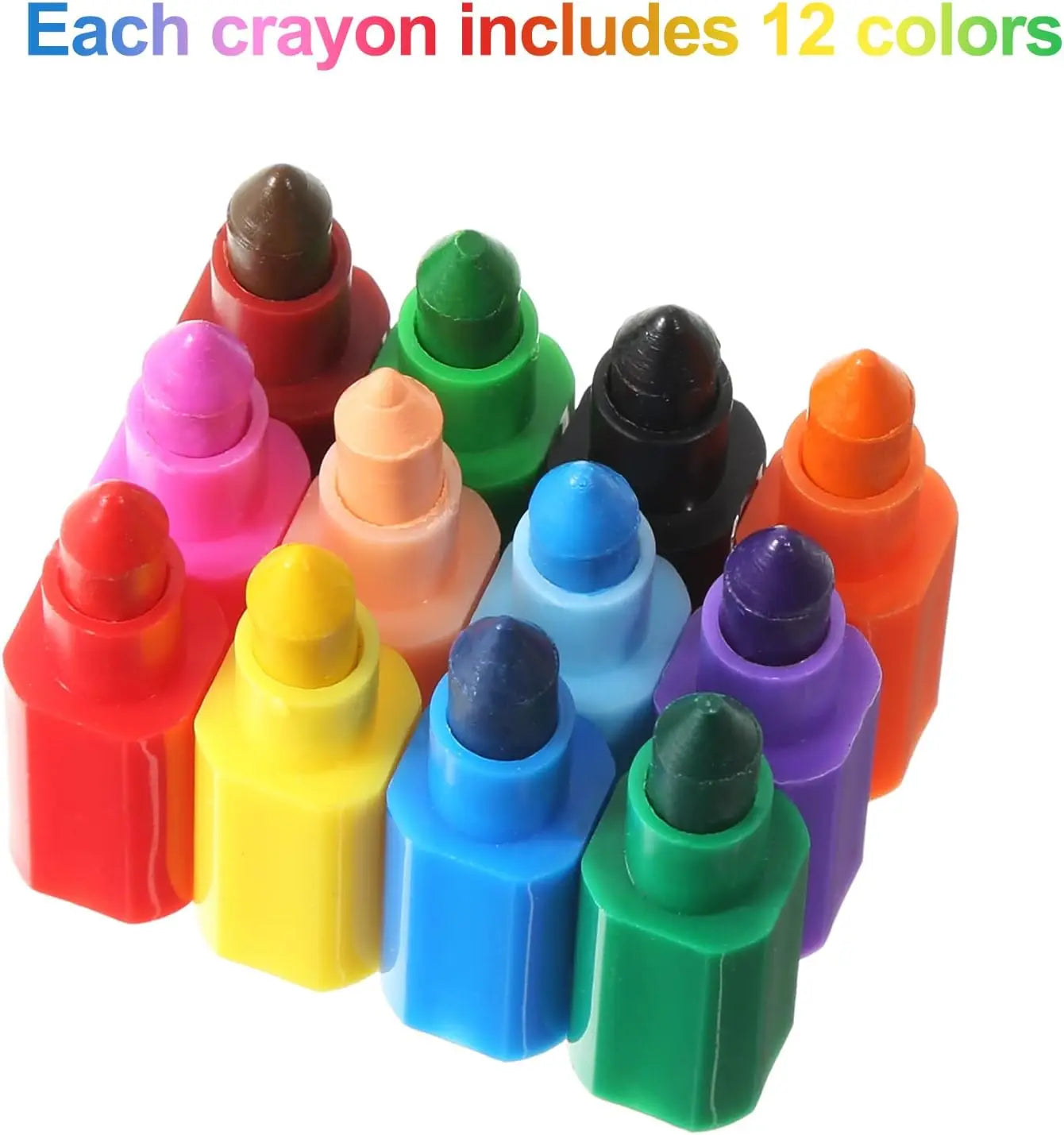 Colorful Stacking Crayons Stackable Buildable Crayons for School Office Supplies, DIY Rainbow Pencil,12 Colors Peaceful Pleasures Health and Wellness