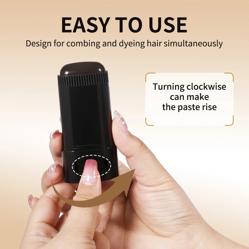 Waterproof 2in1 Hair Dye Stick with Comb Sweat Proof Black Brown Coffee Long Lasting Temporary Hair Coloring Hairline Pen Peaceful Pleasures Health and Wellness