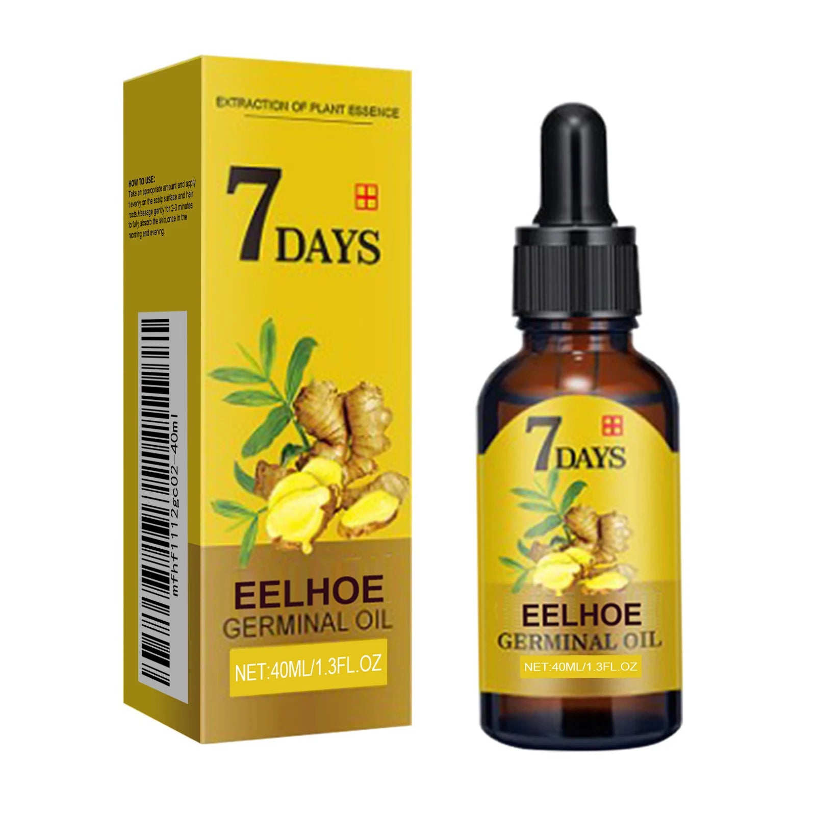 EELHOE Ginger Hair Growth Oil | Anti Hair Loss Scalp Treatment Hair Growth Oil Peaceful Pleasures Health and Wellness