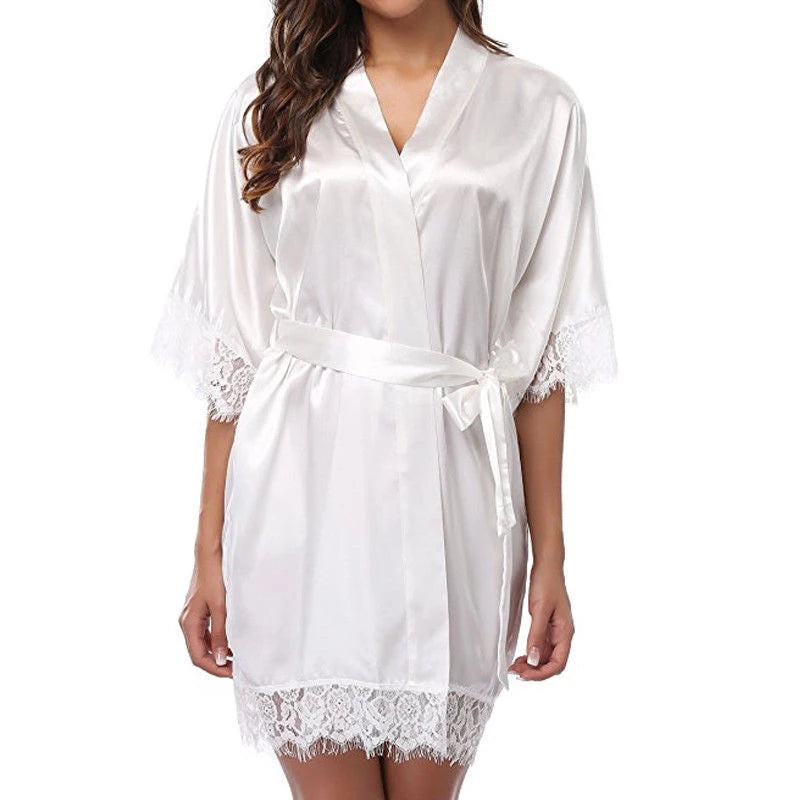 Women's Plus-Size Ice Silk Robe & Lingerie Set | Nightgown