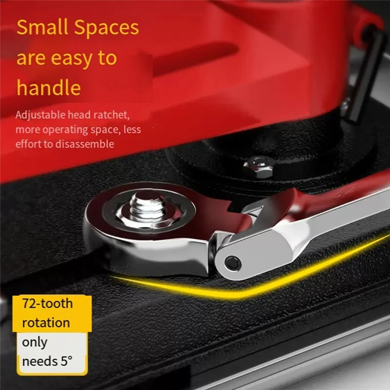 A36T-7PCS Ratcheting Wrench Set Standard Metric Combination Ratchet Wrenches Set For Car Repair And Household Repair Peaceful Pleasures Health and Wellness As Shown 19mm