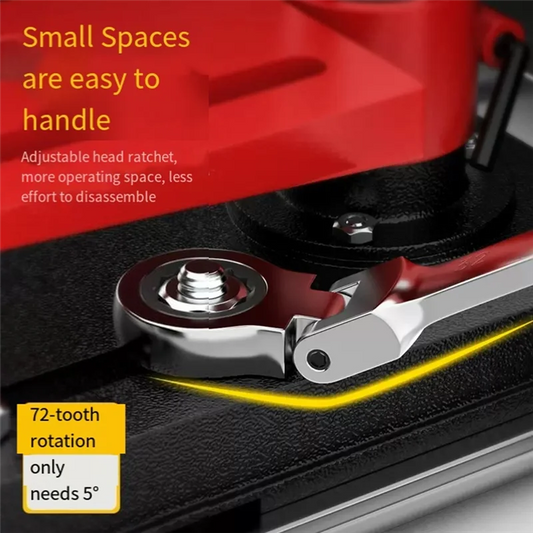 A36T-7PCS Ratcheting Wrench Set Standard Metric Combination Ratchet Wrenches Set For Car Repair And Household Repair Peaceful Pleasures Health and Wellness As Shown 19mm