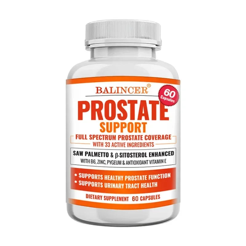 Beta-Sitosterol Saw Palmetto Capsules for Men's Prostate Health Vitamins Supports Hair Growth Men's Health Urinary Tract Health Peaceful Pleasures Health and Wellness 60 count-1 bottle