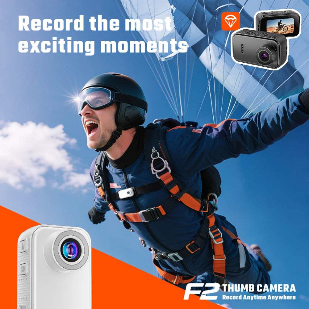 Thumb Actions Camera HD Motion Recorder Camera Cycle Riding VCR Pet Camera Mini Portable Sports DV Body-Cam For Photography Peaceful Pleasures Health and Wellness