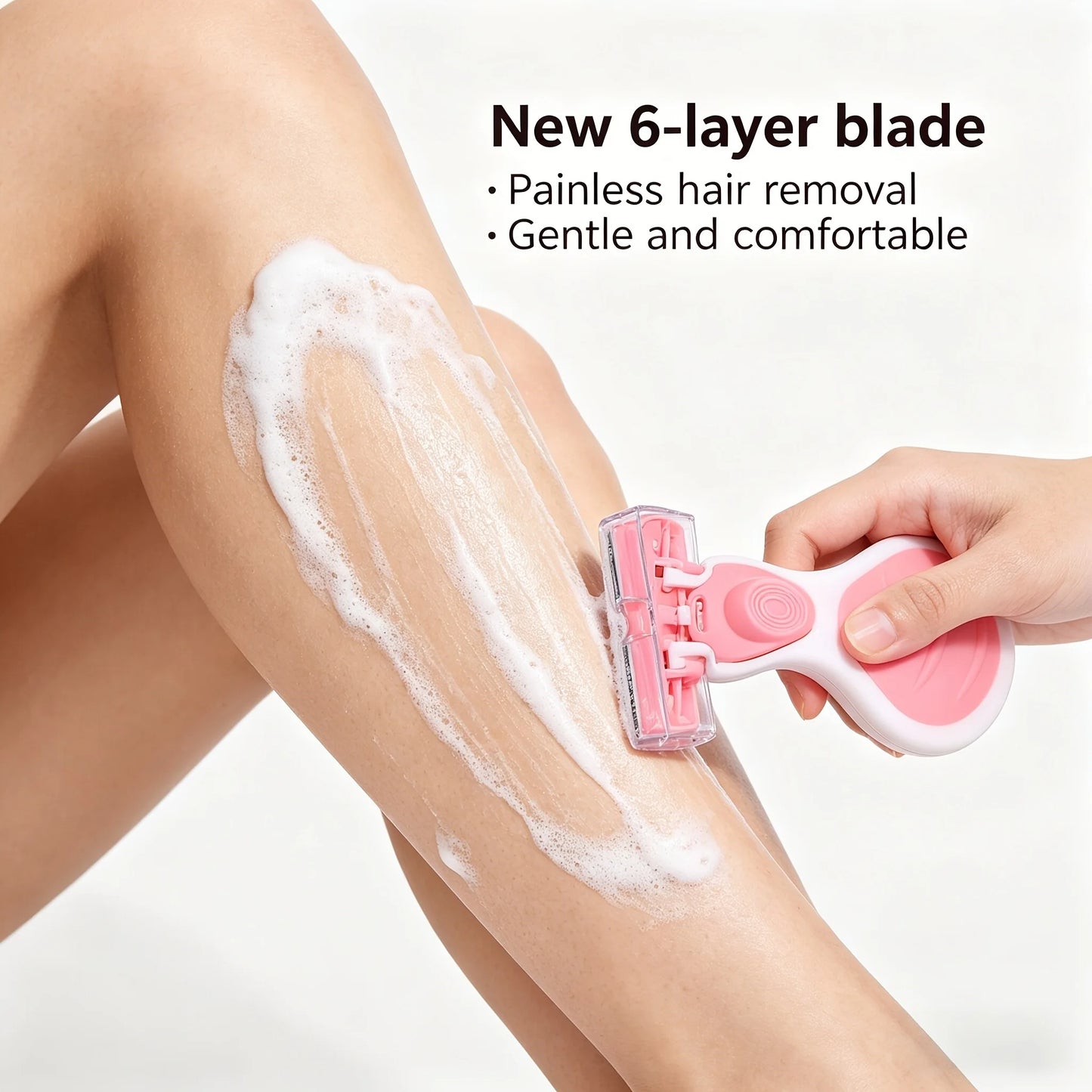 6-Blade Portable Women's Razor – Face, Leg & Bikini Shaver
