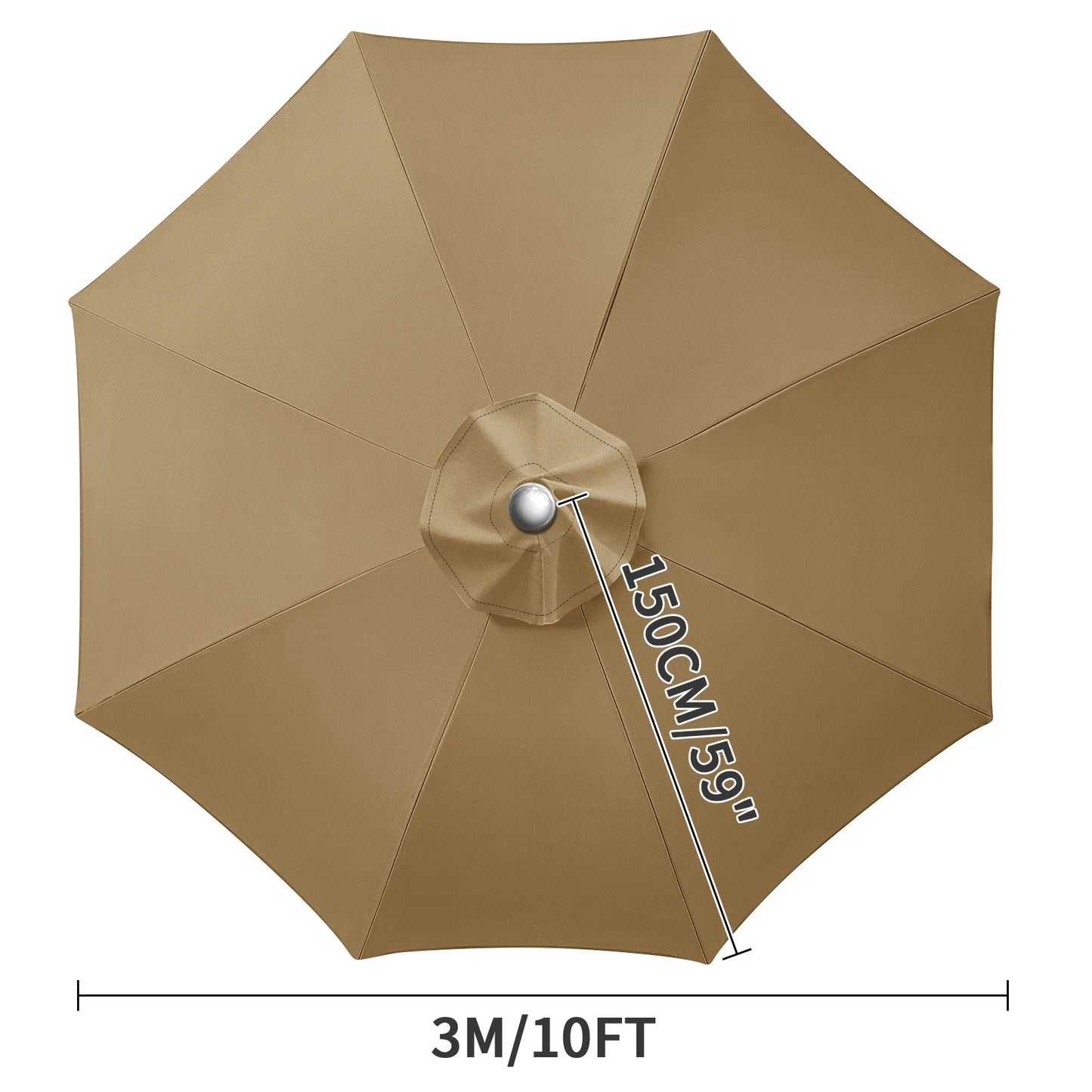 Waterproof Patio Umbrella Replacement Canopy 6 & 8 Rib