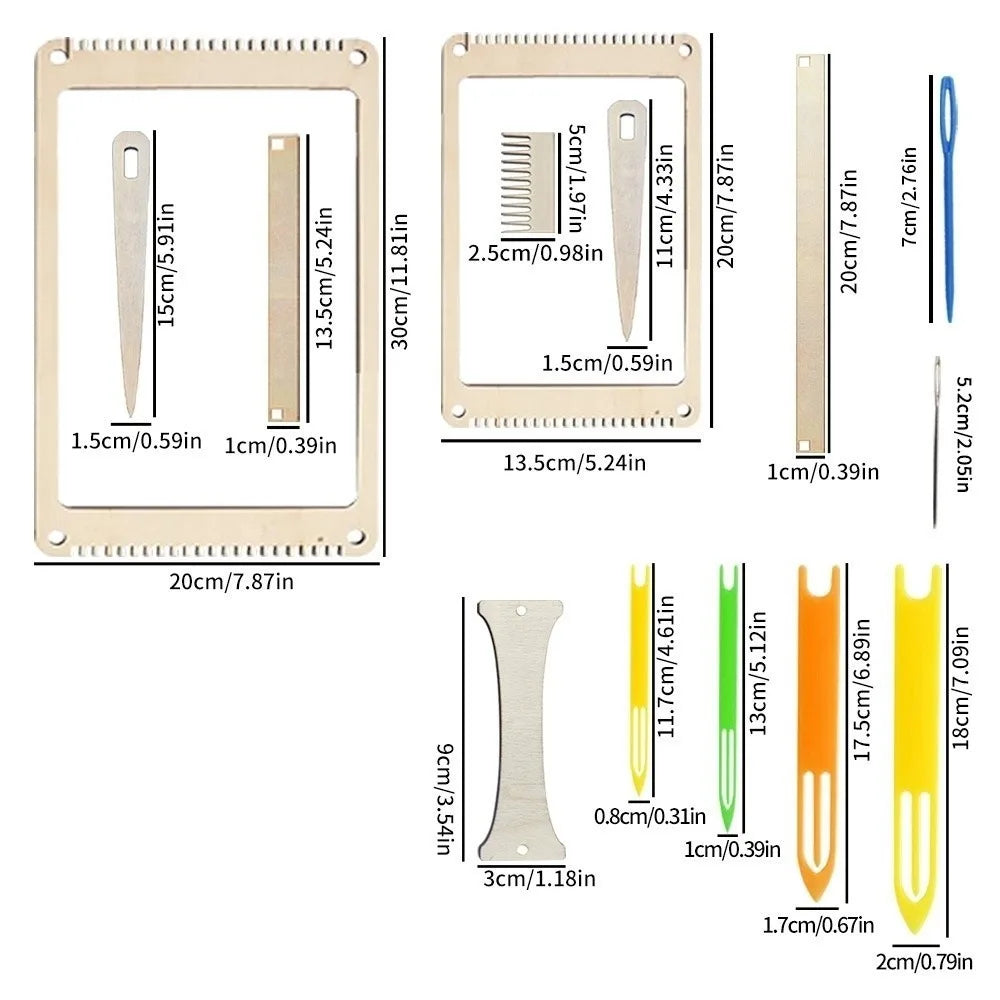 Wooden Mini Loom Kit – DIY Hand Weaving Frame for Yarn Crafts