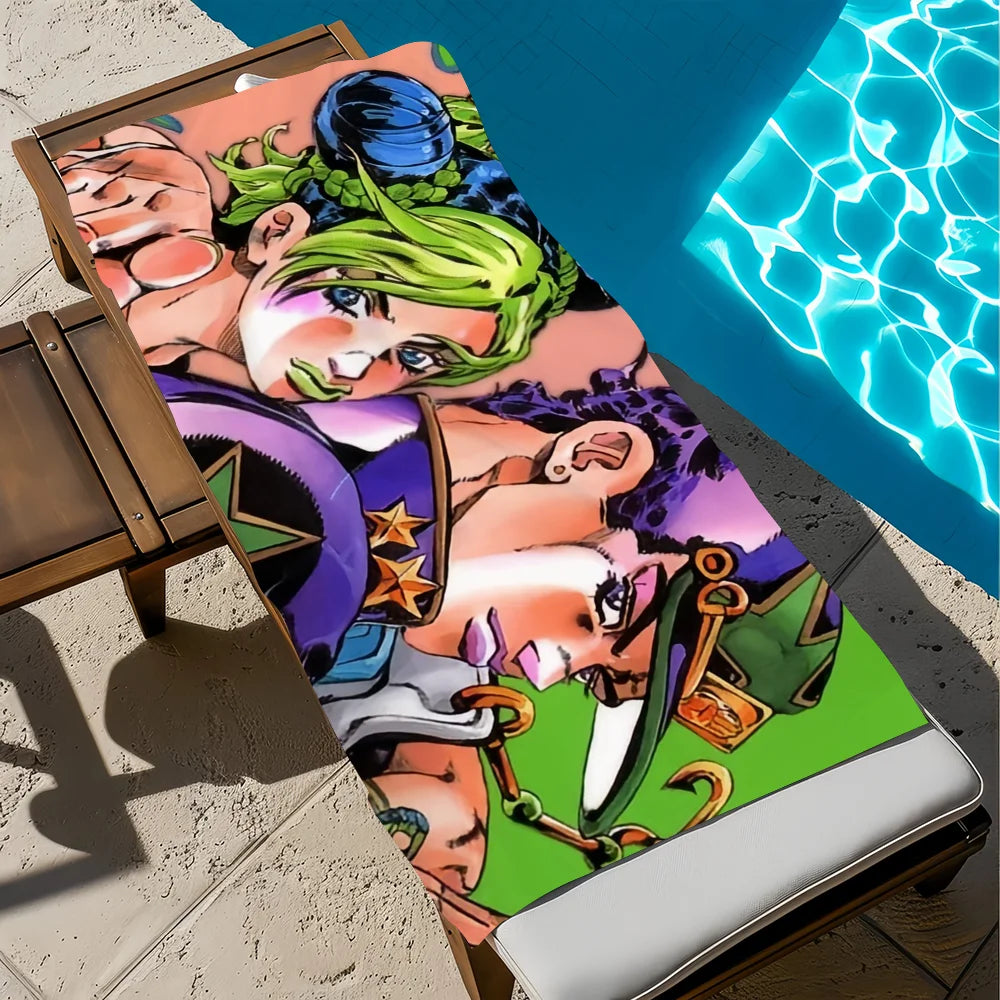 JoJo's Bizarre Adventure Quick-Dry Beach Towel | Anime Gift Anime Beach Towel Peaceful Pleasures Health and Wellness z6 STJ150x260CM