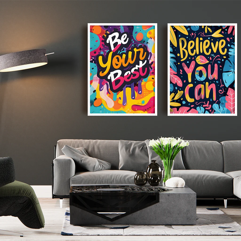Nordic Motivational Quote Canvas Wall Art | Colorful Print Canvas Wall Print Peaceful Pleasures Health and Wellness