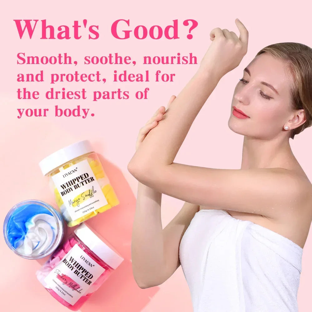 Whipped Body Butter – Vegan Vanilla, Mango & Strawberry 120g Peaceful Pleasures Health and Wellness