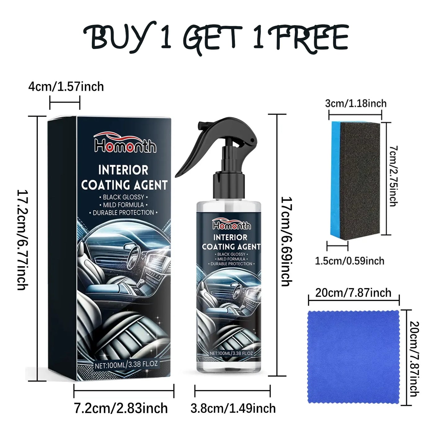 Automotive Interior Cleaner – Dashboard, Leather & Seat Care Set