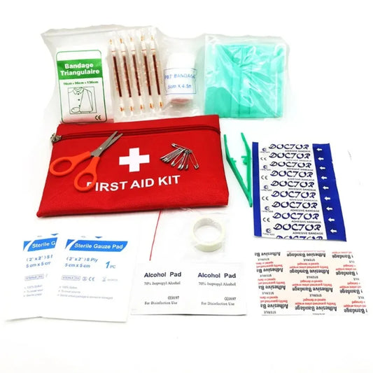 13-Piece All-in-One First Aid Kit Portable Compact Survival Kit for Outdoor Wilderness Travel with Complete Wound Care Supplies Peaceful Pleasures Health and Wellness