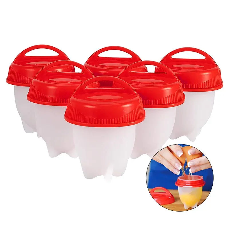 3/6pcs BPA Free Silicone Egg Boiler Steamer Non-stick Silicone Egg Cook Cups Fast Egg Poacher for Breakfast Kitchen Cooking Tool Peaceful Pleasures Health and Wellness
