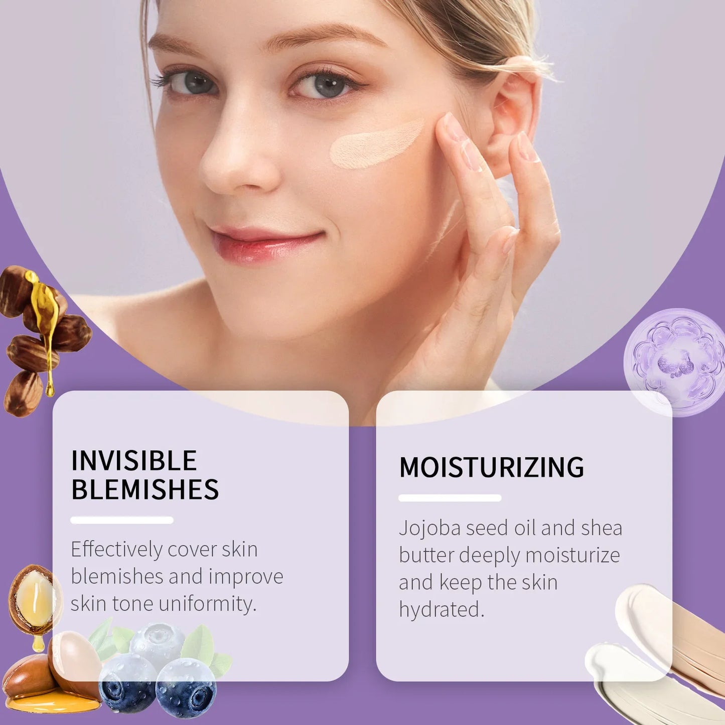 Eelhope BB Cream Full Coverage Moisturizing Foundation 50g