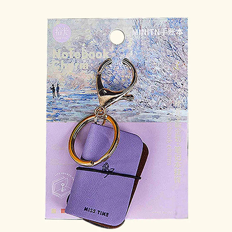 PU Leather Mini Notebook Keychain – Portable Diary Backpack Charm
