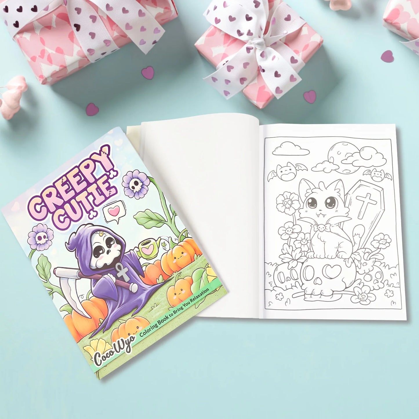 CREEPY CUTIE Coloring Book Adults Teens Featuring Adorable Creatures