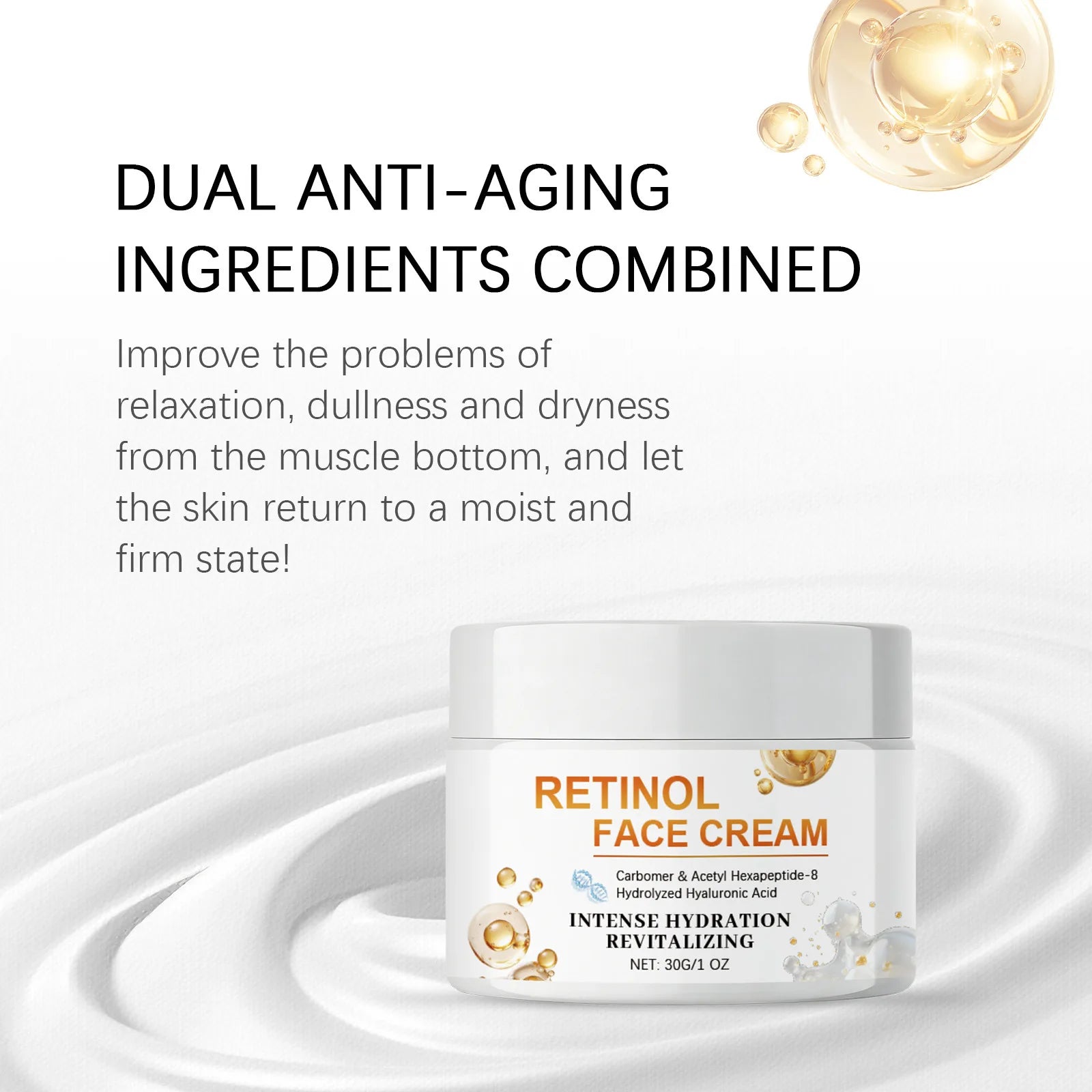 Retinol Face Cream Enhance Skin Firmness Deeply Hydrate Brighten Tone Repair Damaged Skin Barrier Hyaluronic Acid Facial Creams Peaceful Pleasures Health and Wellness