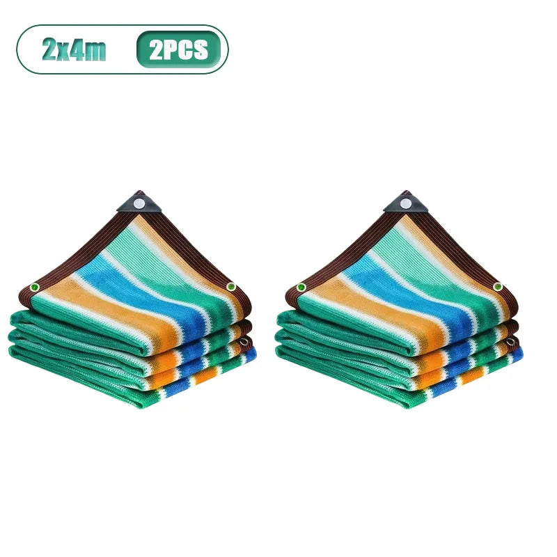 Colorful Sun Shade Net – Breathable Outdoor Shade Sail 2x2m/2x4m Sun Shade Net Peaceful Pleasures Health and Wellness 2x4m-2PCS