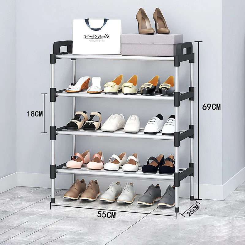 7-Story Aluminum Alloy Shoe Rack Multi-Layer Assembly Dust-Proof Storage for Dormitory Entrance Organizer shoemaker organizer Peaceful Pleasures Health and Wellness 4