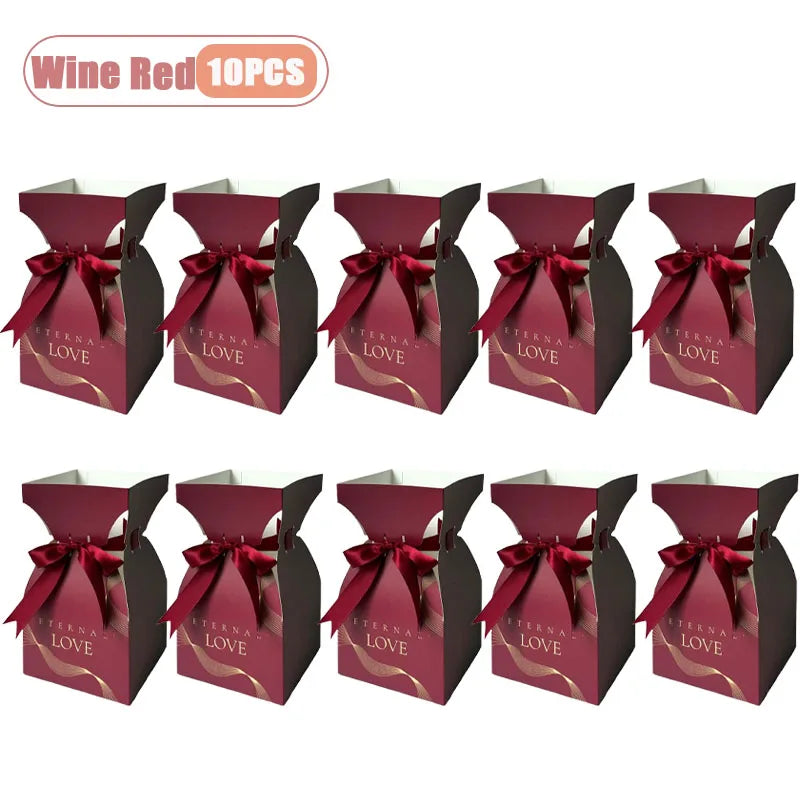 Flower Gift Box Bouquet Wrap with Handle – 10–40 Pack