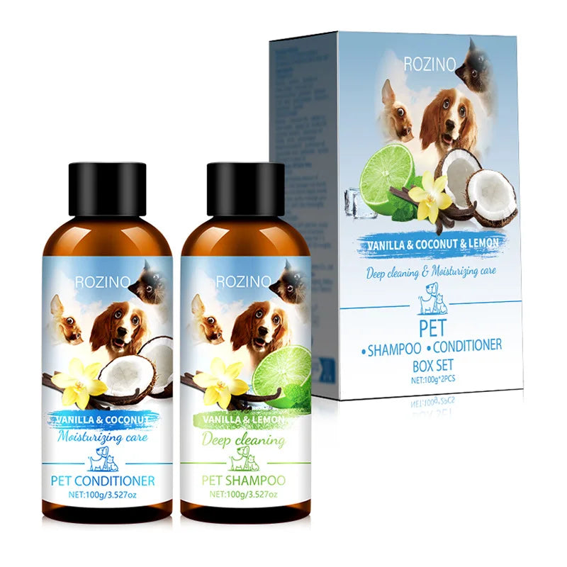 Pet Shampoo & Conditioner Combo – Chemical-Free for Cats & Dogs