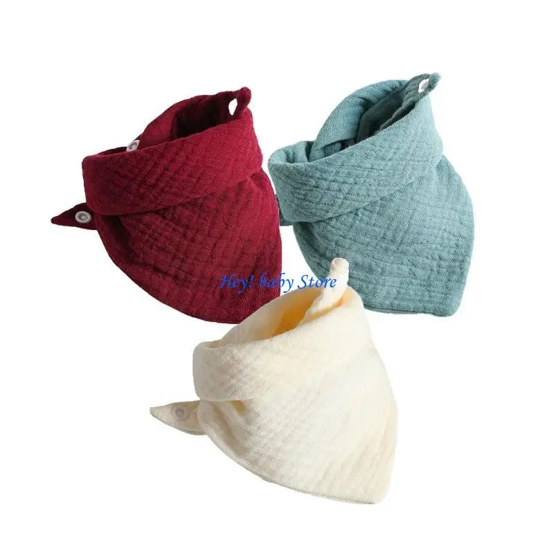 3-Pack Baby Bandana Drool Bibs | Soft Cotton Triangle Scarves