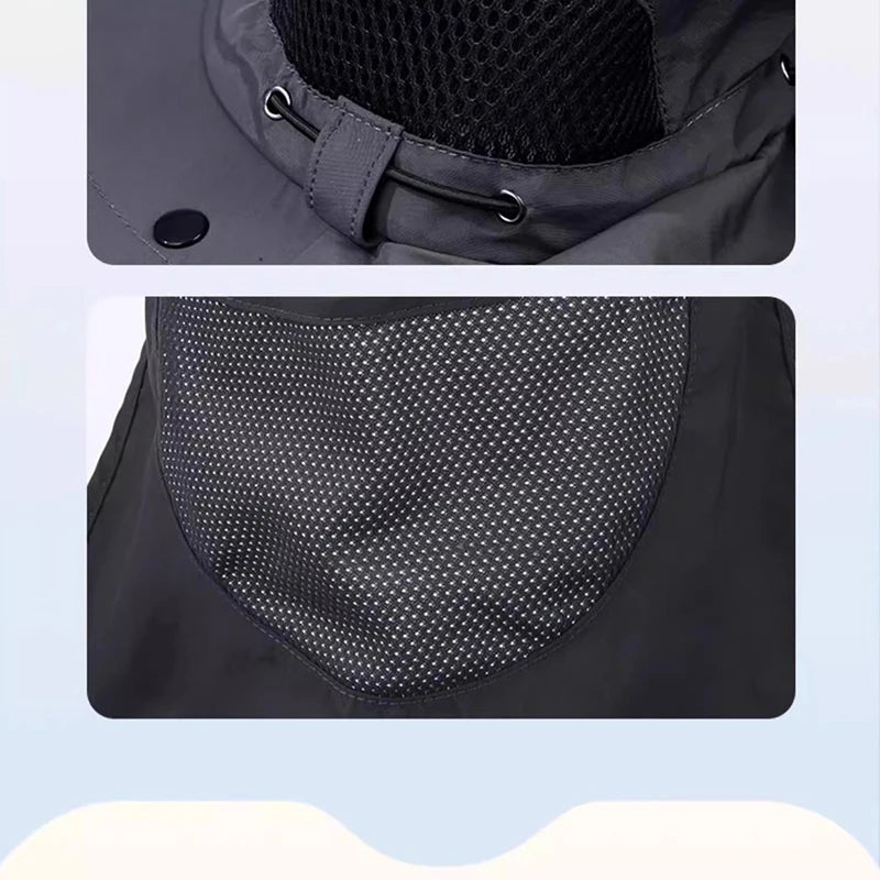 Large-brimmed Sun Protection Hat All-round Outdoor Mountain Climbing and Leisure Face Cover Mosquito Repellent Hat Peaceful Pleasures Health and Wellness