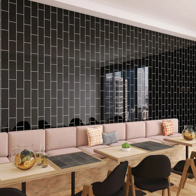Black Brick Peel & Stick Wallpaper – Waterproof Self-Adhesive 40cm