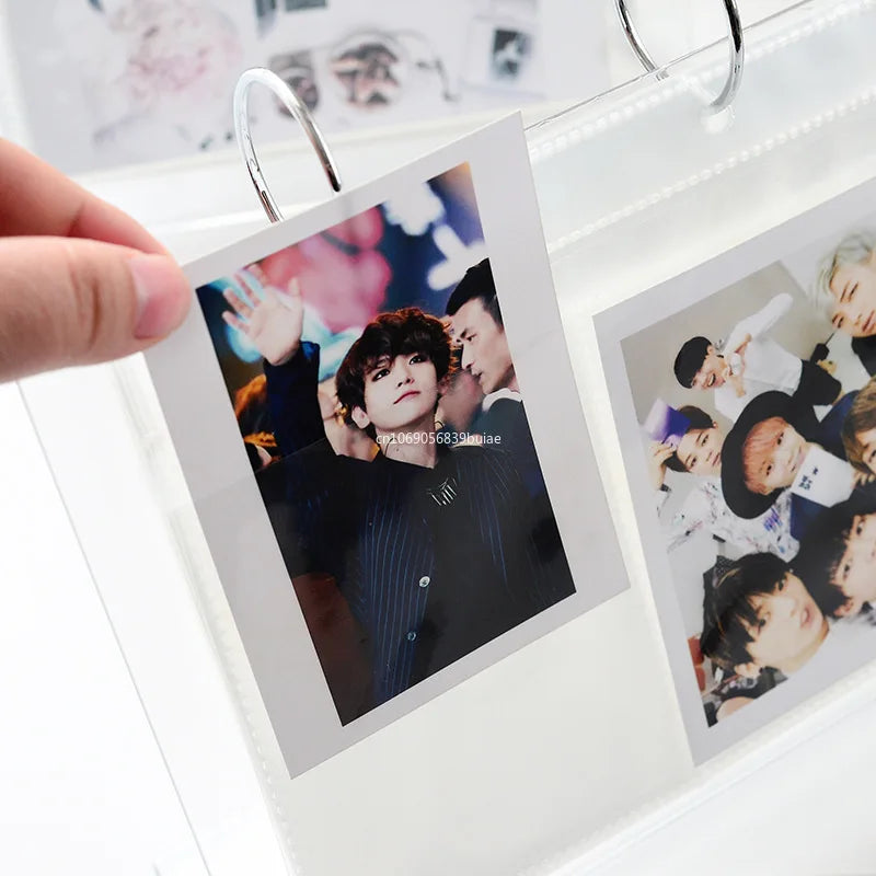 Tabletop Photo Frame Photo Album 68 Pockets Desk Calendar Album Mini Poster Frame Acrylic Display Sign Holder Photocard Holder Peaceful Pleasures Health and Wellness