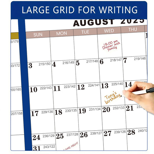 2026 English Double-Sided Laminated Wall Calendar with Erasable Surface Foldable Design for Home Office School Peaceful Pleasures Health and Wellness