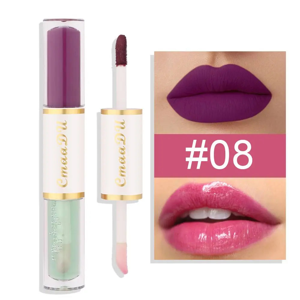 Dual-Head Lip Gloss Stick, Long-Lasting & Easy-To-Apply, Multiple Colors Available, Perfect for Various Makeup Looks Peaceful Pleasures Health and Wellness 08
