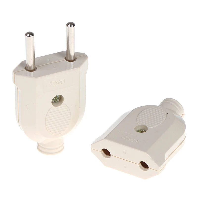 New 2 Pin EU Plug Male Female electronic Connector Socket Wiring Power Extension Peaceful Pleasures Health and Wellness