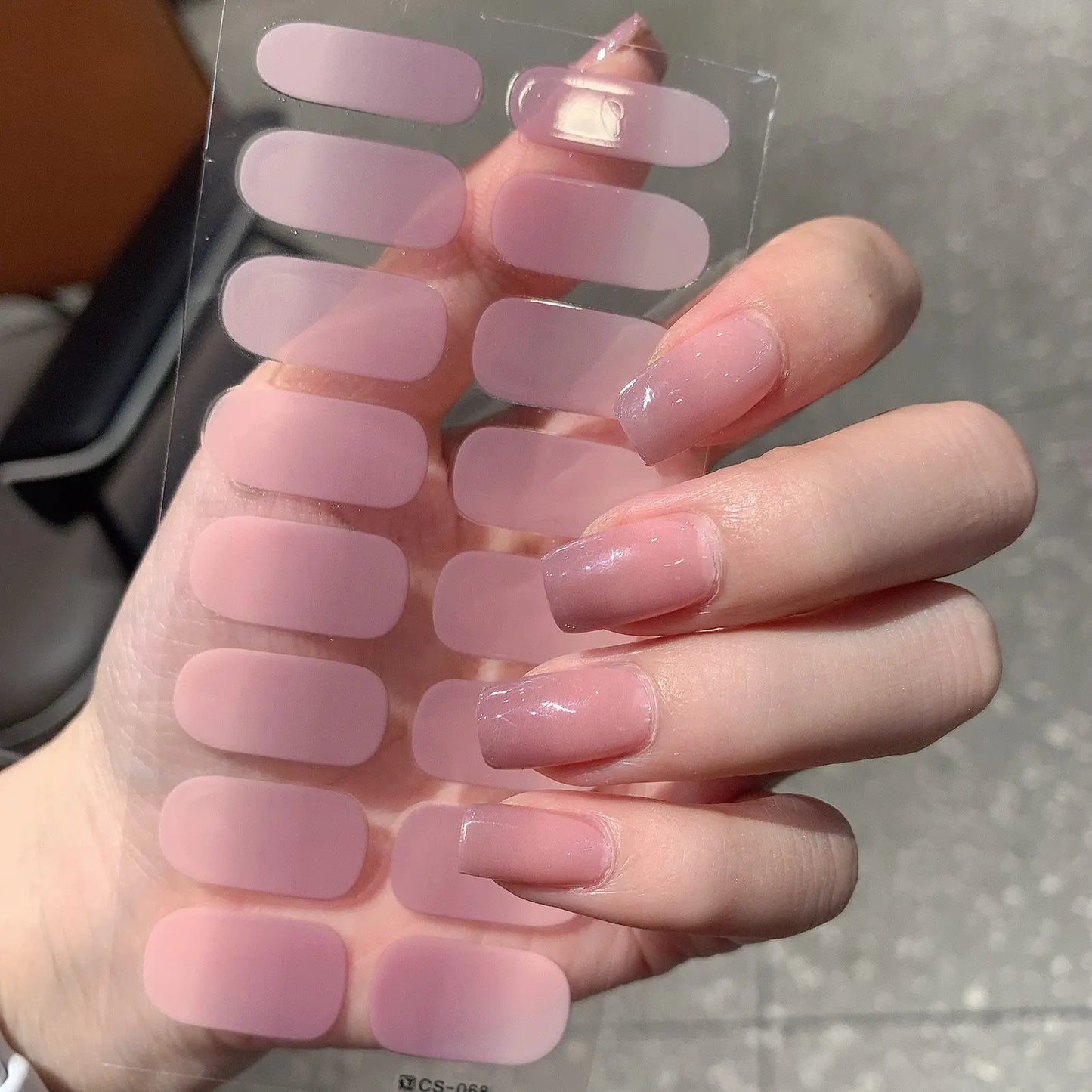 1 Sheet Semi Cured Wrap Gradient Nail Sticker Multi Color Solid Gel Full Cover Slider No Need UV Lamp Cured Fast Gel Nail Decal Peaceful Pleasures Health and Wellness Cs68