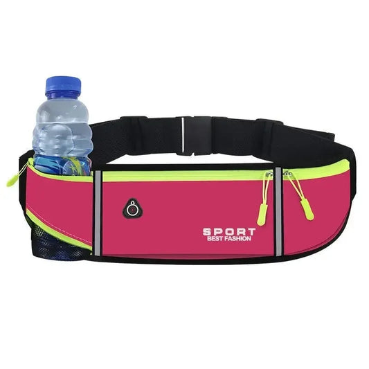 Outdoor Running Waist Bag for Mobile Phone Light and Thin Fitness Cycling Water Bottle Waist Bag with Three Waterproof Pockets Peaceful Pleasures Health and Wellness