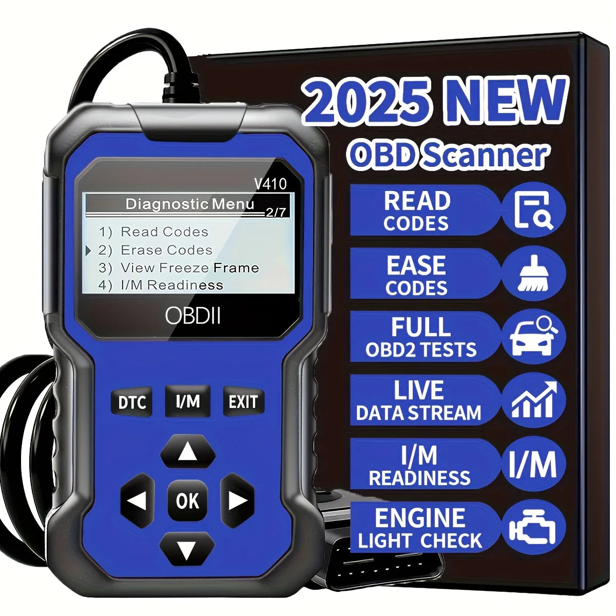 OBD2 Scanner Code Reader 10-Pack – Reads & Clears Engine Codes Peaceful Pleasures Health and Wellness Blue