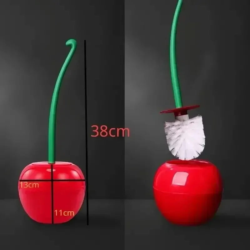 Cherry Shape Toilet Brush & Holder Set | Fun Bathroom Accessory