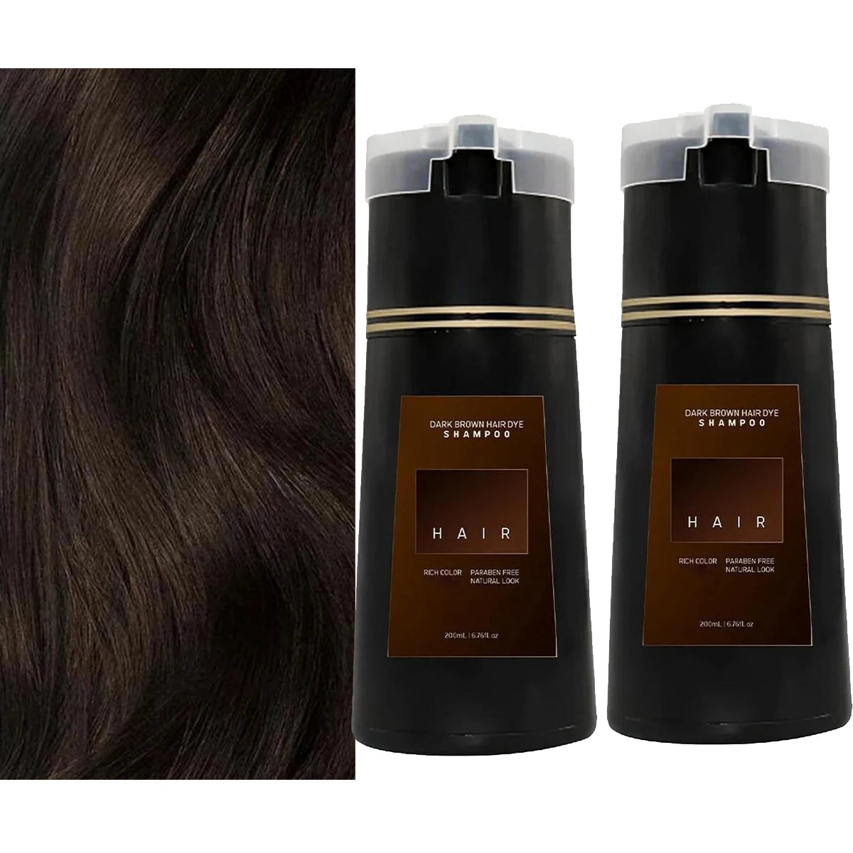 Gray Hair Color Shampoo – Long-Lasting Dye in Minutes Peaceful Pleasures Health and Wellness 2pcs-dark brown