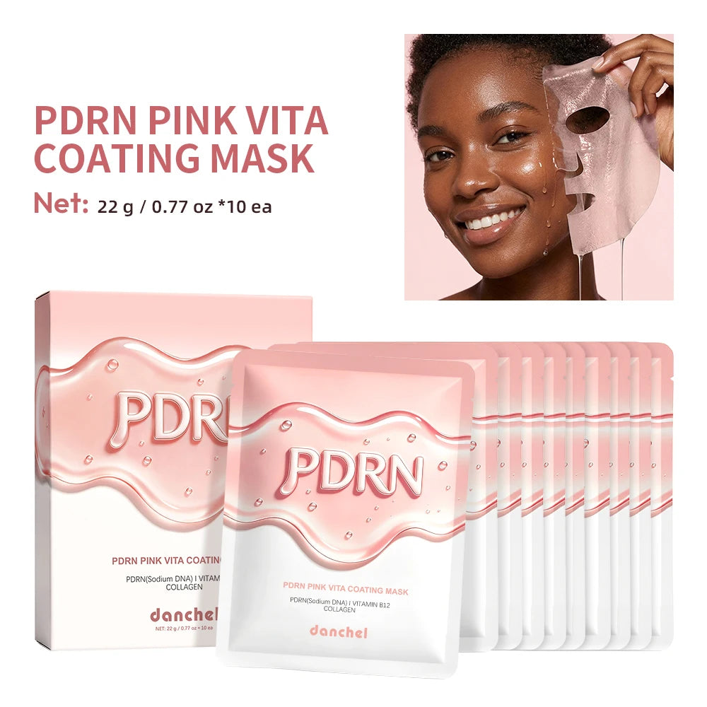 Salmon DNA PDRN Sheet Mask 10-Pack – Glass Skin Hydrating Firming Korean Sheet Mask Peaceful Pleasures Health and Wellness 10pcs 1 box